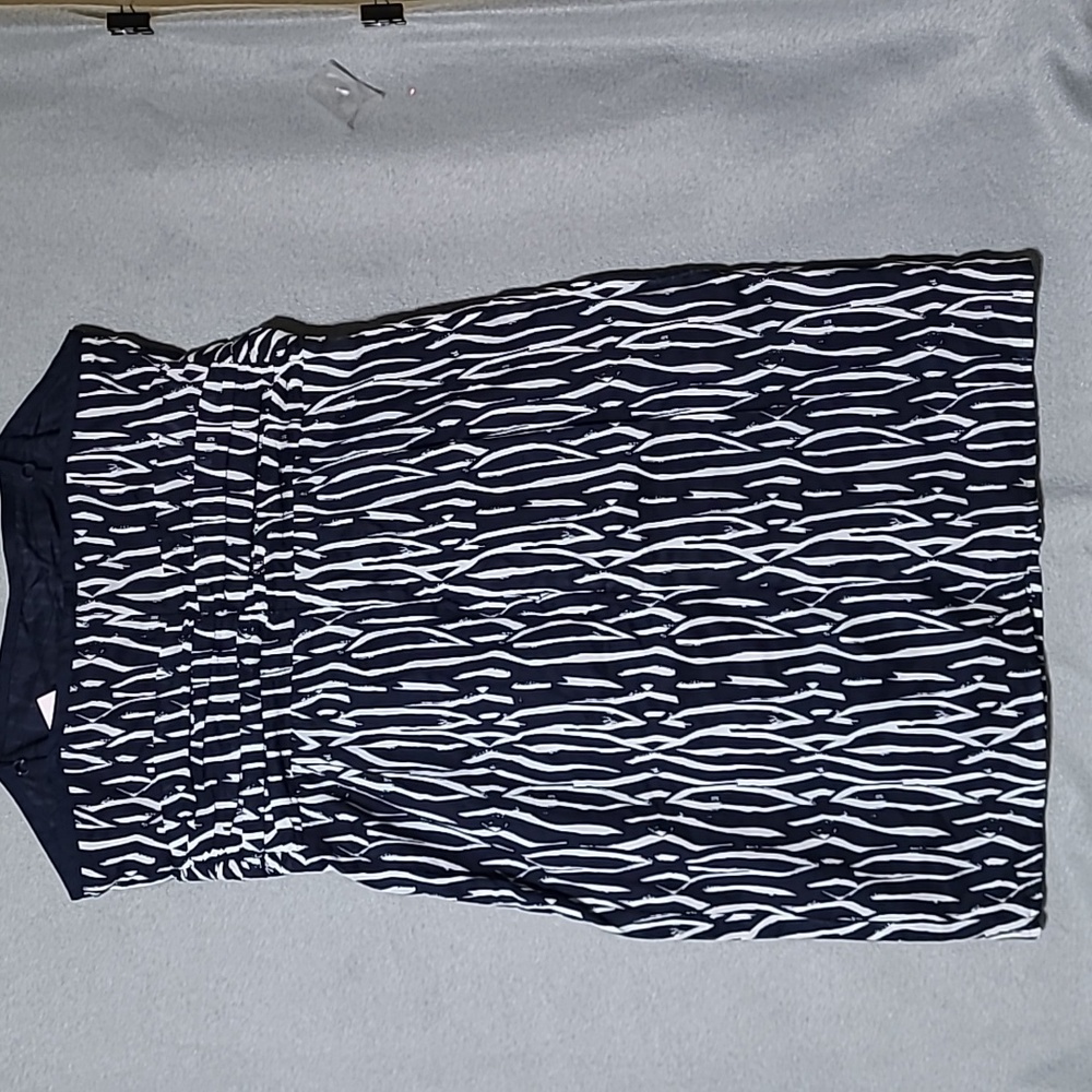 LOFT Women's Elegant Blue and White Strappy Lined Dress - Size‎ 12 NEW WITH TAGS - Picture 7 of 13